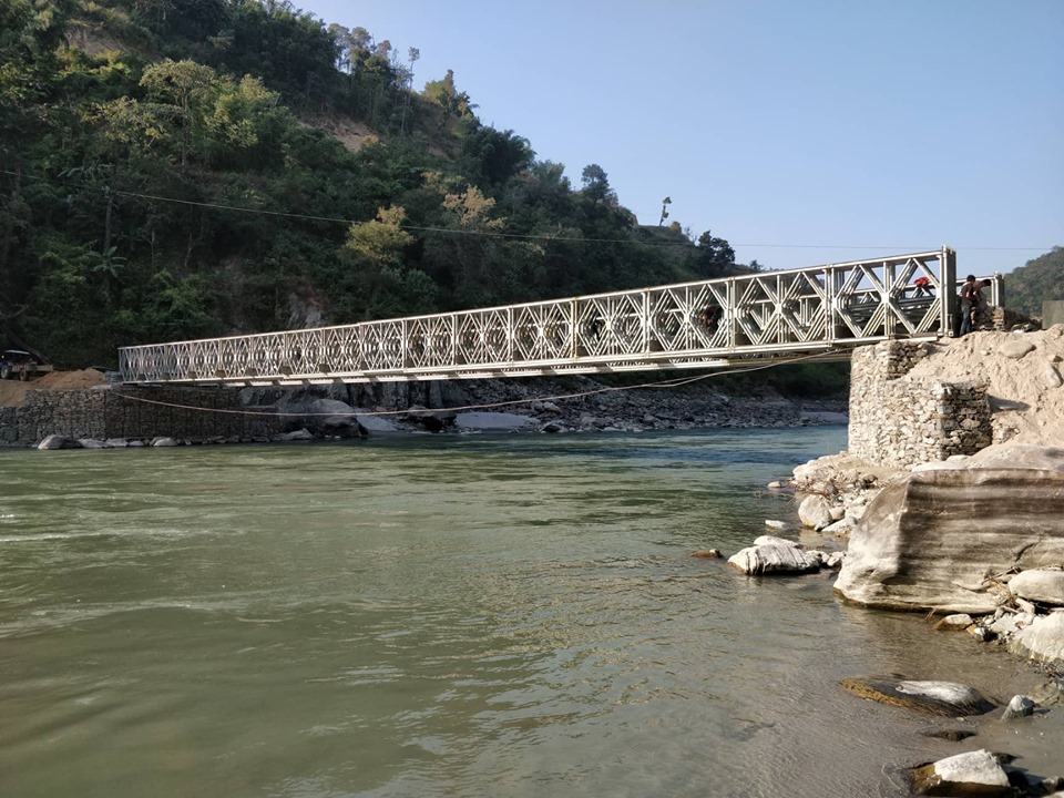 बेलिब्रीज पुनर्जडानपछि गाईघाट दिक्तेल यातायात सुचारु
