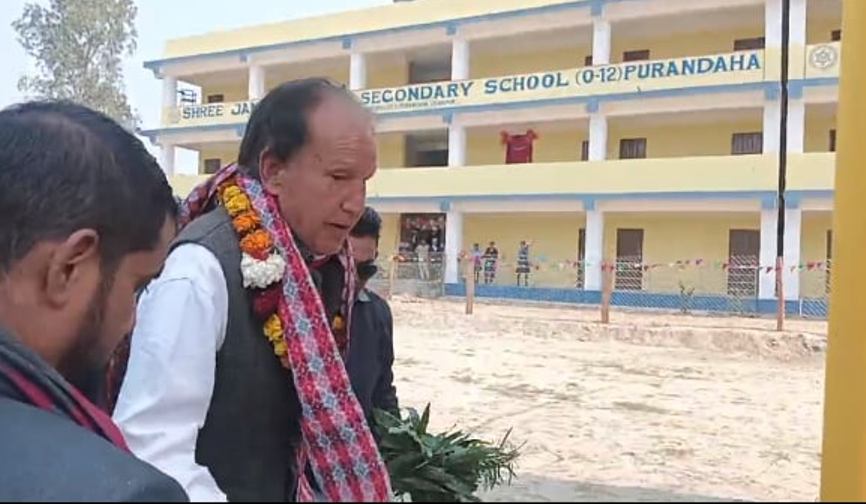 भारतीय दुतावासको सहयोगमा पुरन्दहलाइ पक्की भवन 