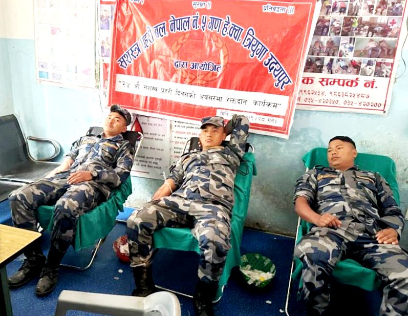 सशस्त्र प्रहरी दिवसमा ३६ ले रगत दिए