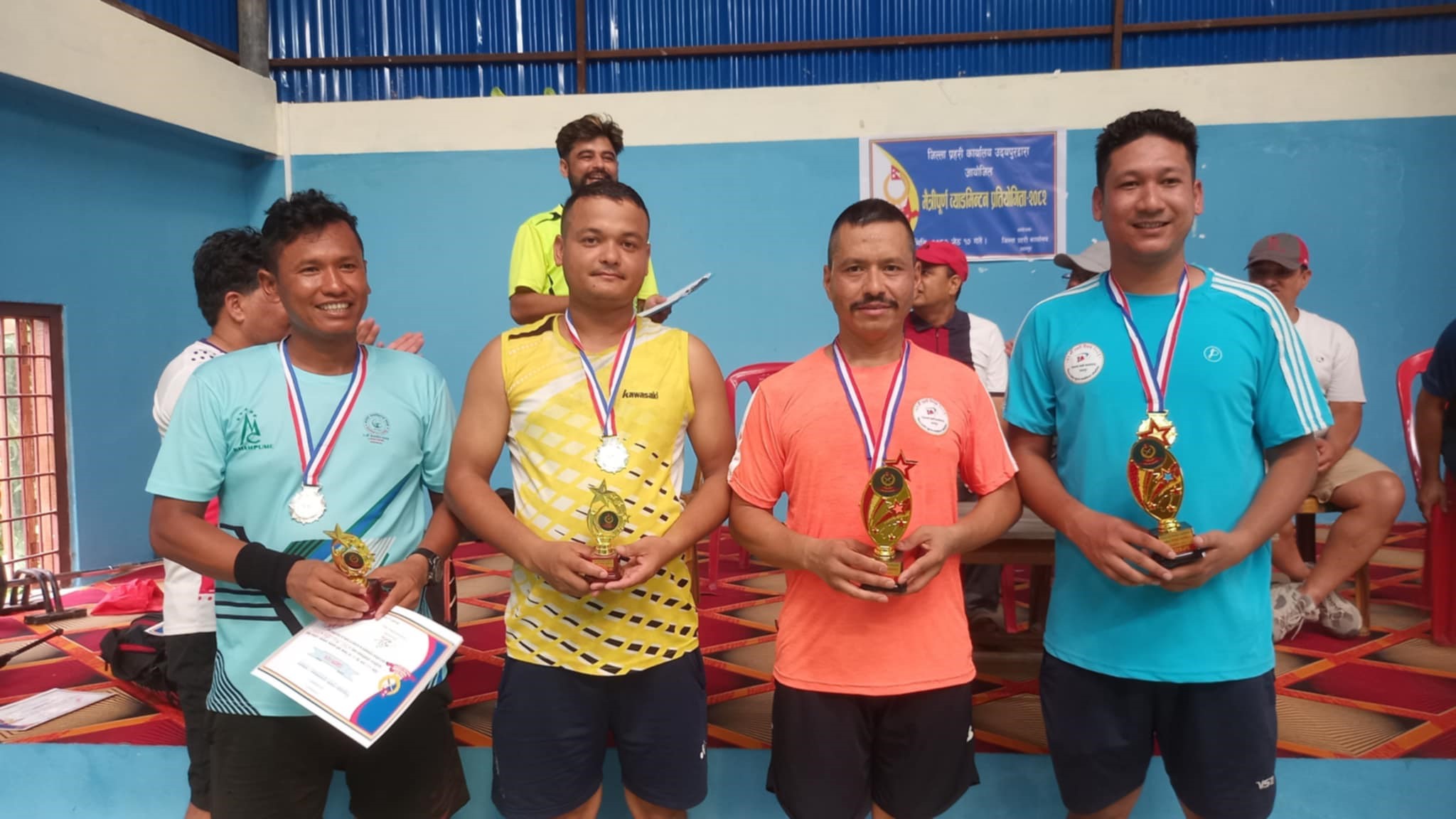 प्रहरी व्याडमिन्टन एसपीको जोडी प्रथम 